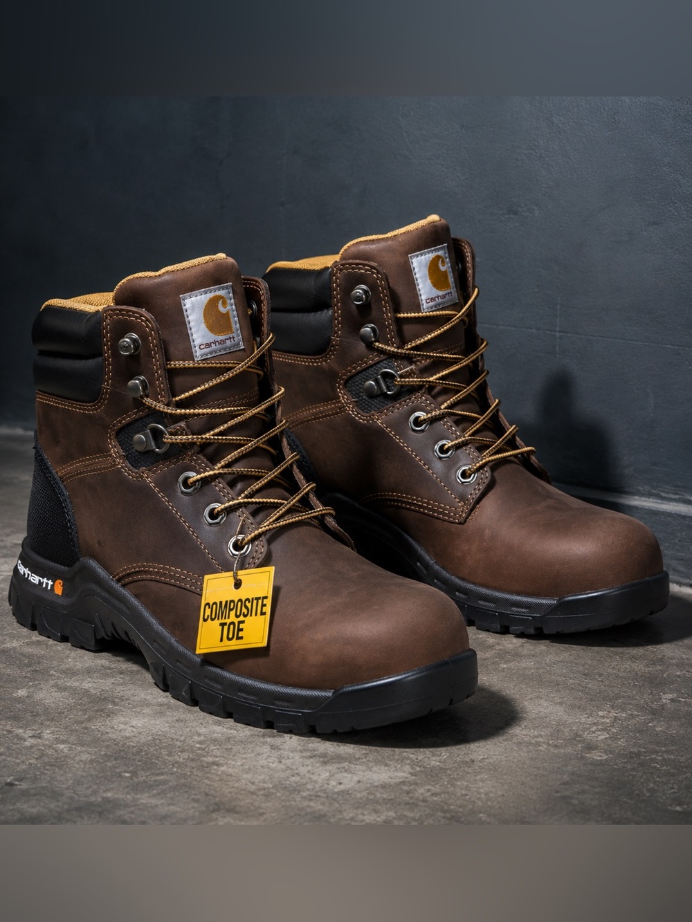 Carhartt sz 9 rugged flex 6 in brown Work Boots with Composite Toe